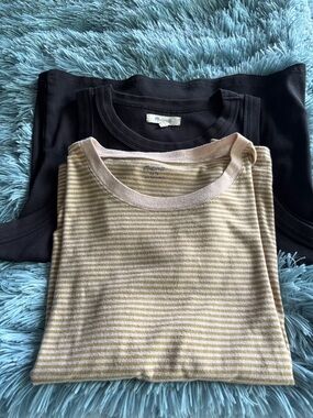 Striped Beige & Black Layering Tee Set